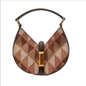 Brand New Dolce Vita suede leather patchwork Cami handbag w/chain crossbody